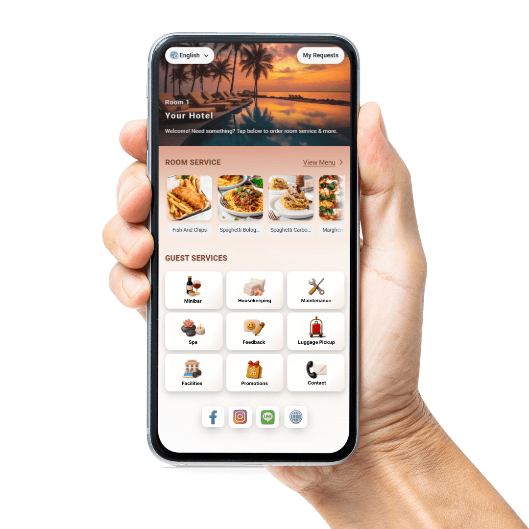 InnOrder guest app on mobile